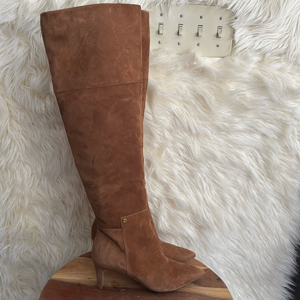 Cole Haan Vandam Over-the-Knee Boots Tan Suede Grand Riding Boots Size 8.5